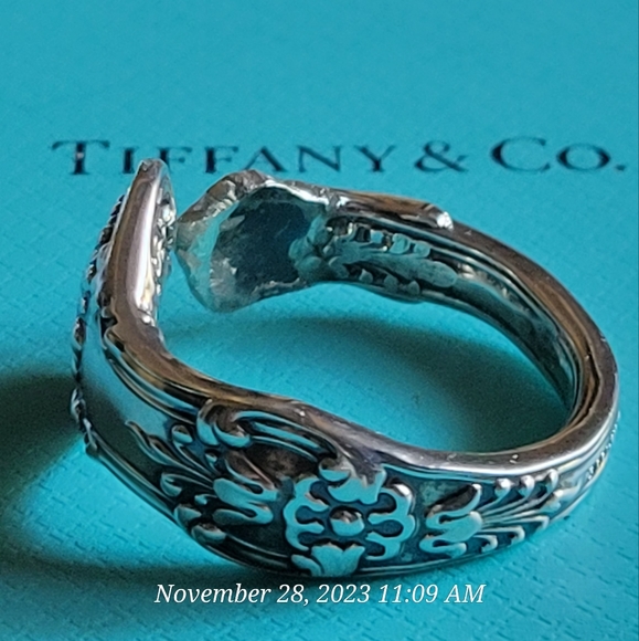 1880 Tiffany & Company English King Pattern Spoon Ring in Sterling Silver #15 - Picture 3 of 15